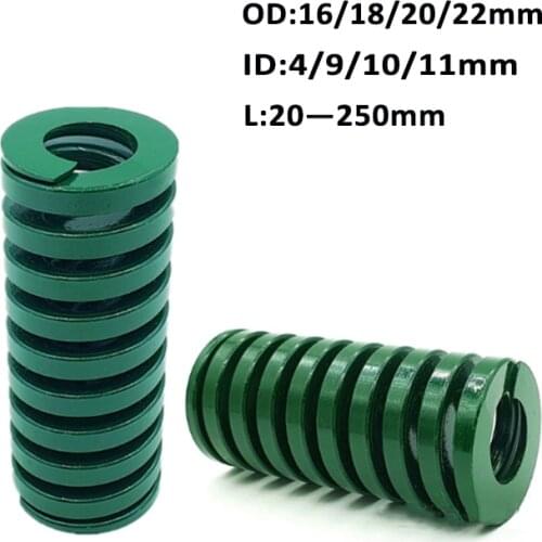Green Spring Heavy Load Compression Die Spring Mold Die Spring Outside Diameter 16/18/20/22mm Inner Diameter 8-11mm L20-300mm