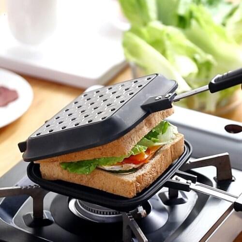 Sandwich pot double-sided Japanese metal aluminum alloy toast non-stick flat-bottomed breakfast bread egg samll pan