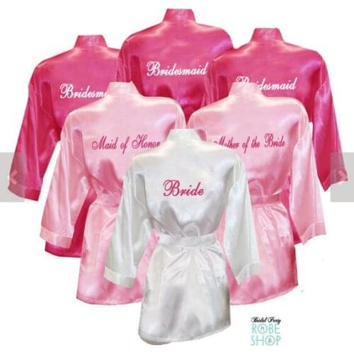 Personalized text Wedding silk satin Bridal Shower pajamas nightgown Robes Hens Night Bachelorette Party favors decorations