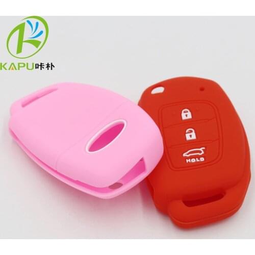 Silicone car key cover for Hyundai 3 Buttons Ix35 Tuccon Santa-F remote Elantra Wholesale car key case cover shockproof protect