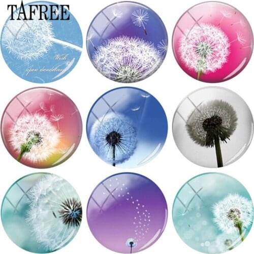 TAFREE Custom 25mm Glass Cabochon Dome With Dandelion Art Pictures Flatback Camo Jewelry Findings DIY Gift