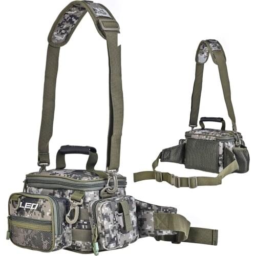 Outdoor Waterproof Hiking Kayak Fishing Bag Fishing Gear Backpack Diagonal Packet Camouflage Digital Lure Storage Fashionable