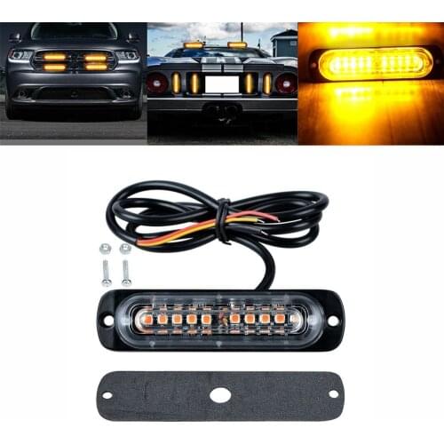 Amber LED Strobe Bar 10LED Side Lights Orange Flashing Light 24v LED Truck Strobe Lights Emergency Lights Stroboscope 12v