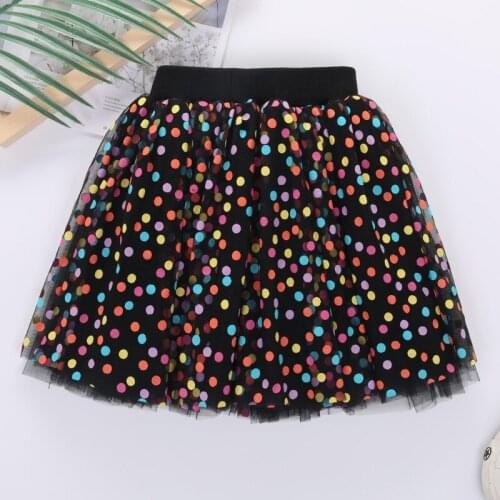 Girls skirts for kids Little girl clothes Colorful dots Mesh Tutu skirt Fashion tutus Vestidos de princesa festa infantil 2 to10