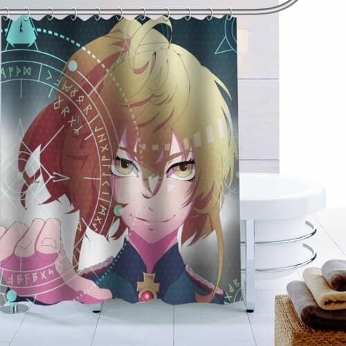 100% Polyester Fabric Custom Youjo Senki Anime Shower Curtain Modern Bathroom Curtain Waterproof With Hook Bath Curtain