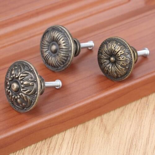 1Pcs Antique Bronze Furniture Pull Handles Retro Alloy Kitchen Drawer Cabinet Door Handle CupboardFurniture Knobs Hardware