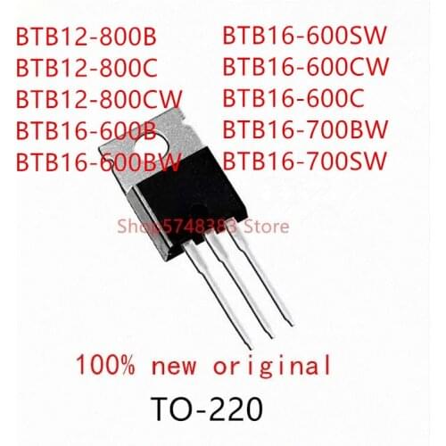 10PCS BTB12-800B BTB12-800C BTB12-800CW BTB16-600B BTB16-600BW BTB16-600SW BTB16-600CW BTB16-600C BTB16-700BW BTB16-700SW TO-220