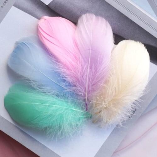 100pcs 8-12 Cm Middle Floating Goose Feather Natural Colourful Feather for Wedding Party Clothing Decoration DIY Craft Feathers