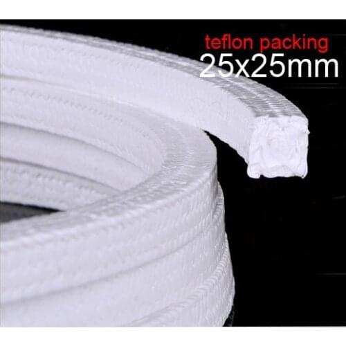 25mm PTFE packing sealing tape seal belt Pure PTFE Oil Packing polytef sealing strip Corrosion resistant acid base pressure