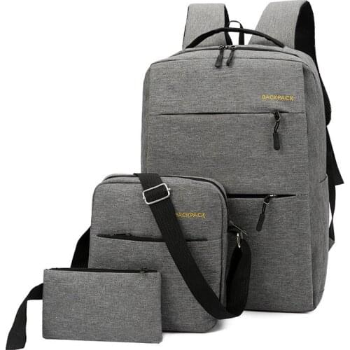 3pcs/set Mens Backpack Male USB Charging Laptop Back Bag Women Computer Bags Schoolbag teenager Shoulder Bag Sets wholesale
