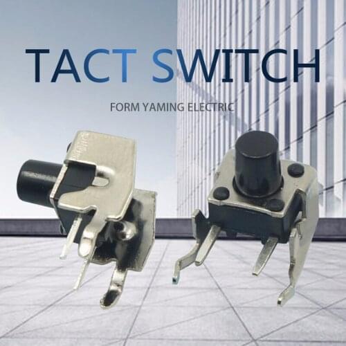 500pcs Black Tact Switch Bracket 6*6*9mm Touch High Button 6x6x9h Key Four Foot 4 Pins