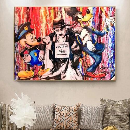 Diamond Painting Graffiti Street Art Banksy Mickey Mouse Donald Duck Disney 5D DIY Diamond Embroidery Mosaic Home Decoration