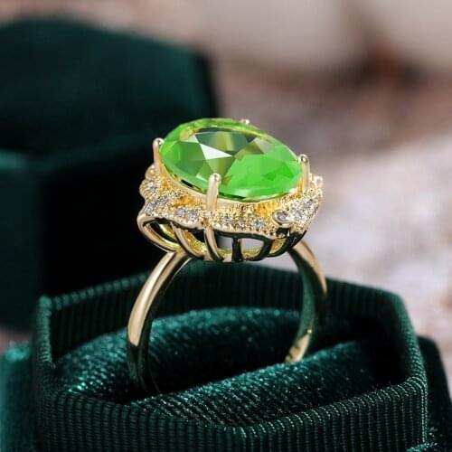 Square Green Big Zircon Rings For Women Wedding Promise Ring Female Vintage Jewelry Silvery Finger Ring Lady Women Crystal Rings