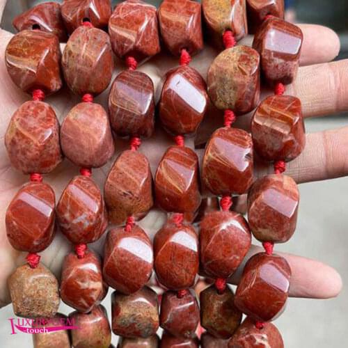 Natural Red Jaspers Stone Spacer Loose Beads High Quality 15x20mm Smooth Twisted Shape DIY Gem Jewelry Making a3724