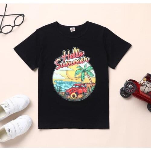 Boys Short Sleeve Kids Clothes 2021 New Childrens Clothing Summer T-shirts Top Thin Pure Cotton Fashion Sports Wear For Teen
