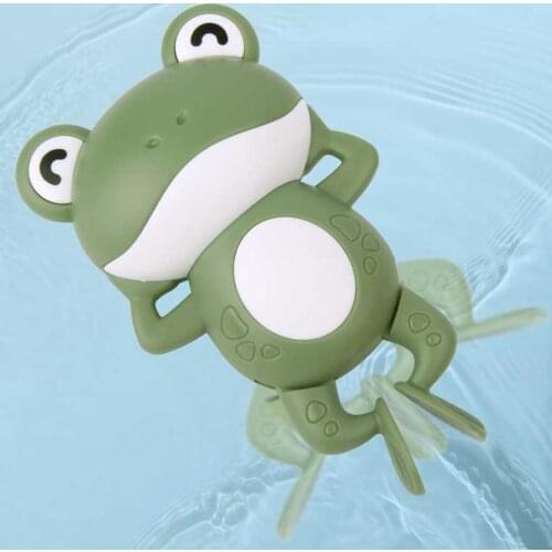 Baby Bath Clockwork Wind-up Toys Kids Play Water Pool Toys Can Swim Frog