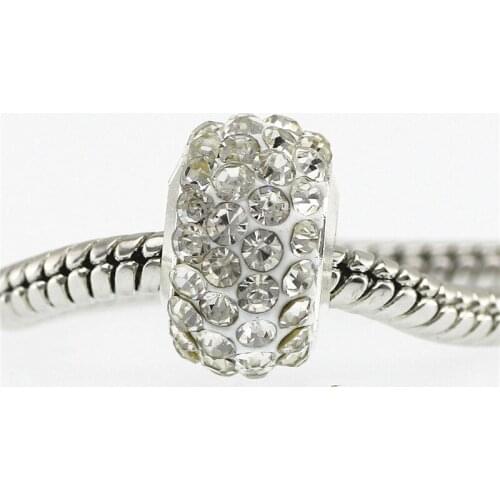 DGW 10 style High quality Blossom with Crystal beads fit pandora Style Charms Bracelets For Women