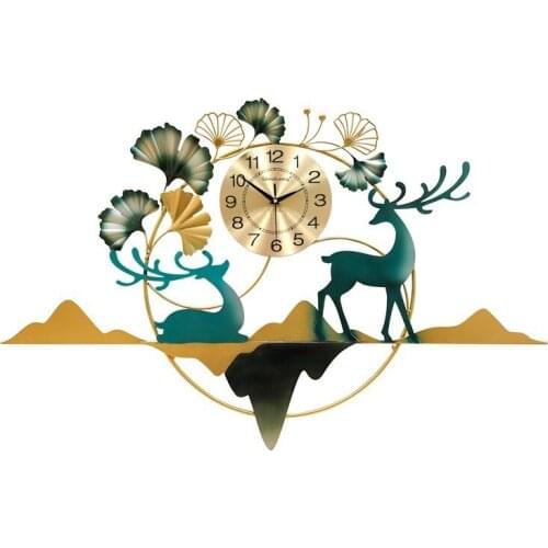 Home Decore Lucky Deer 3D Wall Clock Living Room Decorations Modern Decor Wall Clock Modern Design Clocks Wall Clock