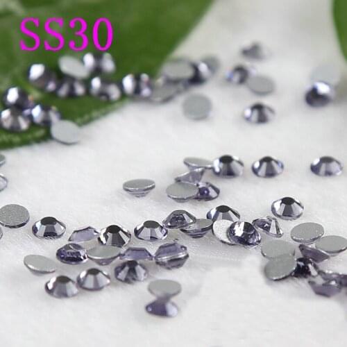 Violet SS30 288pcs/bag Strass Crystal Non Hotfix Stone Flatback Rhinestone for Wedding Dresses