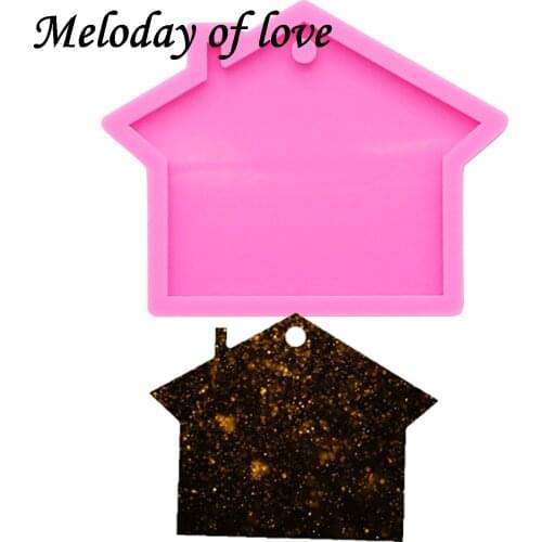 Glossy Finish Christmas house silicone mold diy Candy shape epoxy resin molds jewelry making custom mold keychain DY0112