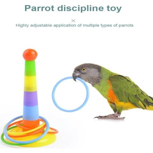Bird Toy Activity Training Colorful Rings Funny Mini Ferrule Toy For Parrot Development Interactive Toy Parrot Accessories