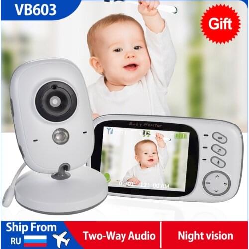 VB603 3.2 inch LCD Baby Monitor IR Night Vision Security Temperature Camera Nanny Temperature Monitoring Lullaby 2 Way Audio