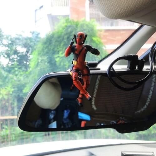 Marvel Superhero Deadpool Anime Rear View Mirror Decoration Pendant Car Interior Anime Doll For Car Interior Accessories