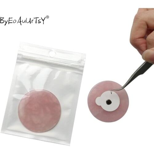 5/10pcs Round Pink Jade Stone Eyelash Extension Glue Adhesive Pallet Stand Holder False Eyelash Makeup Tool