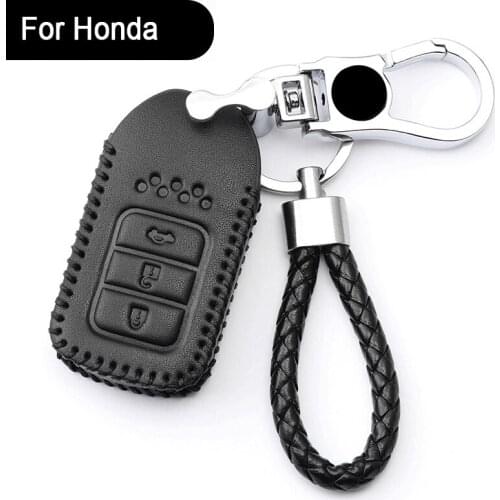 Leather man key case For Honda 2016 2017 CRV Pilot Accord Fit Freed keyless entry car styling Protect your car keys