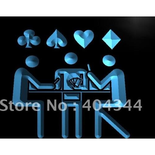 LB785- Skat Poker Game Lucky Beer Bar LED Neon Light Sign home decor crafts