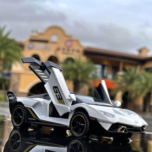 1:32 Aventador SC18 Alston Alloy Sports Car Diecast Model Toy Vehicle Simulation Pull Back Sound Light Metal Car Collection Toys