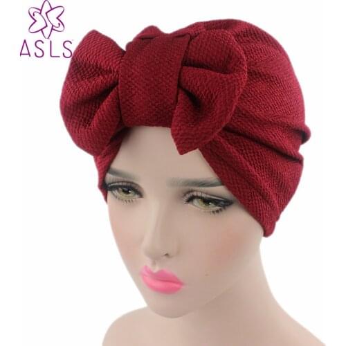 New Fashion Luxury Bow Headband Turban Chemo Cap With All Kind Color Choose The Detachable Bowknot For Women