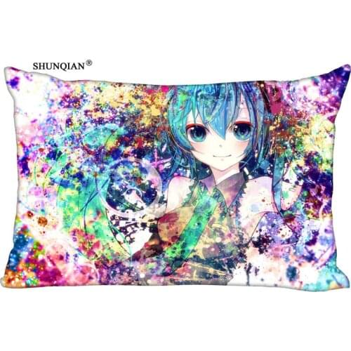 New Custom Pillowcase 45x35cm(One Side) Vocaloid cartoon Beautiful Girl rectangle Zipper Pillowcase Cover Customize your picture