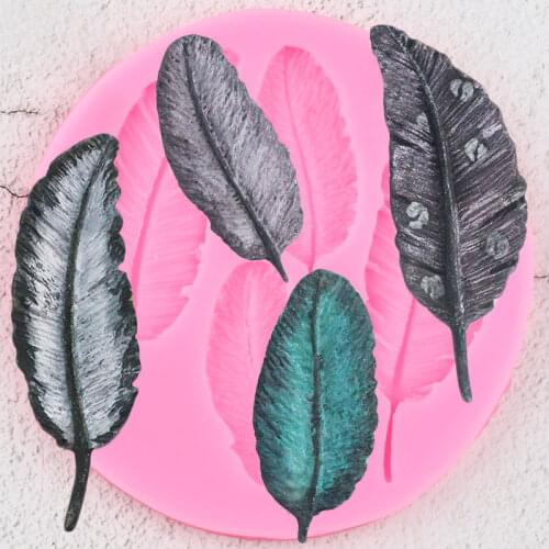 Birds Feather Silicone Molds Cupcake Topper Fondant Cake Decorating Tools Leaf Jewelry Resin Clay Candy Chocolate Gumpaste Mould
