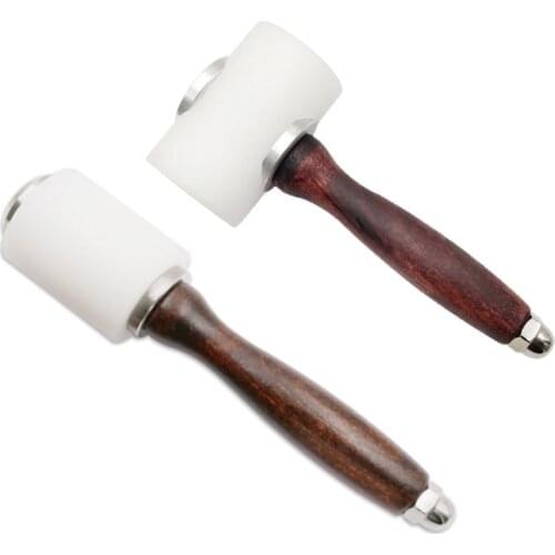 Leather Carving Hammer DIY Craft Punch Cutting Tool with Wood Handle Leathercrat