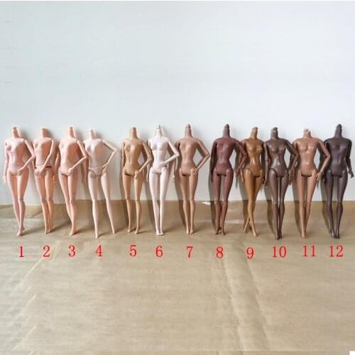 Variety Skin Colors of 29cm Nude Doll Body Moveable Joints White,African, Classic Colours Doll Body For 1/6 Doll Best Gifts