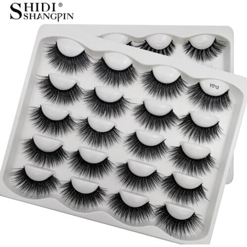 NEW 10 pairs 8-25mm fake Eyelashes Faux 3D Mink Eyelashes Mink Lashes Natural Dramatic Volume Eyelash Extension False Eyelashes