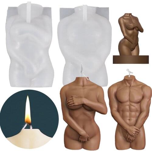 Sex Human Body Silicone Candle Mold Male Female Fragrance Candle Making Wax Mould DIY Soap Mold for Desk Decor Art Craft Jewelry