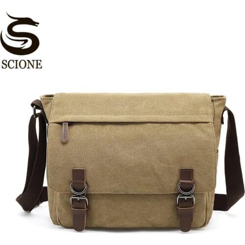 New Canvas Mens Shoulder Bag Casual Portable Messenger Bag Multifunctional Laptop Bag Video Camera Bag Travel Handbag XA776M
