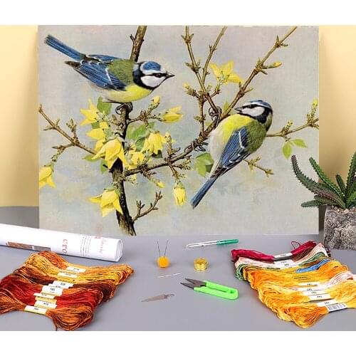 Animal Bird Pre-Printed 11CT Cross Stitch DIY Embroidery Patterns DMC Threads Painting Knitting Hobby Needlework Decor