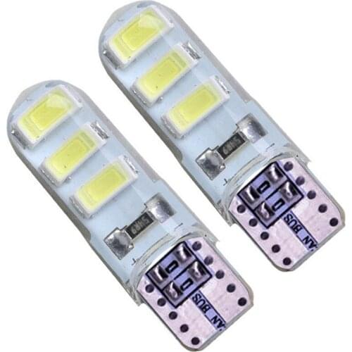 WTS 20pcs car led light T10 5630 6SMD Wedge License Plate Side Turn Signal lamp Auto W5W 194 Door Bulb white 6000k yellow DC 12v