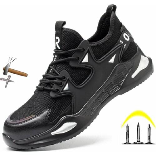 Luxury Brand Unisex Work Safety Shoes Men Work Boots Mesh Breathable Light Non-slip Steel Toe Cap Comfortable Designer Sneakers