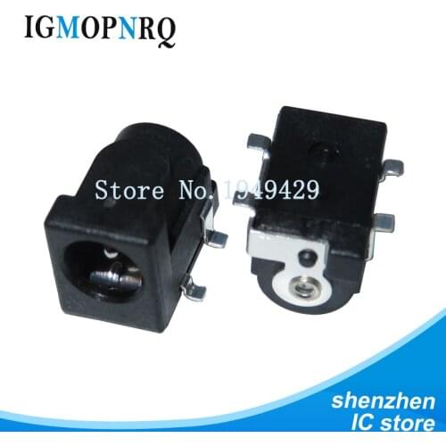 10pcs Conector de toma de corriente SMD DC-005 DC DC-050 DC005 5,5*2,1mm/5,5*2,5mm toma alrededor de la aguja Color negro