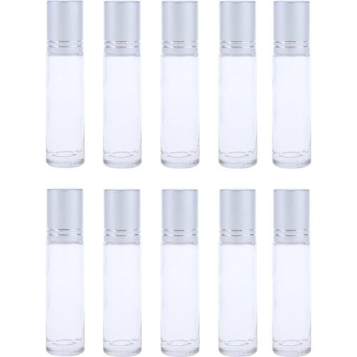 10Pcs Roll-on Glass Bottle Refillable Bottle For Essential Oils Perfume Home Hotel Salon SPA Use