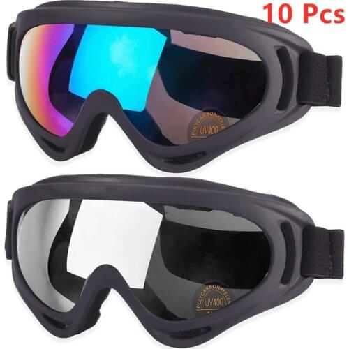 10Pcs UV Protection Outdoor Sport Ski Glasses CS Army Tactical Military Goggles Snowmobile Bicycle Motorcycle Protective Glasses