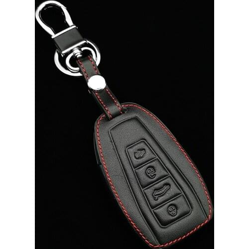 100% Leather Car Remote Key Case Cover For Geely Coolray 2019-2020 Atlas Boyue NL3 Emgrand X7 EX7 SUV GT Borui Smart Key Holder