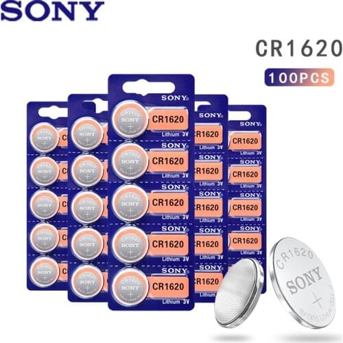 100pcs Sony 100% Original CR1620 Lithium Battery For Watch Car Key Remote Comtrol cr 1620 ECR1620 GPCR1620 3v Button Coin Cell