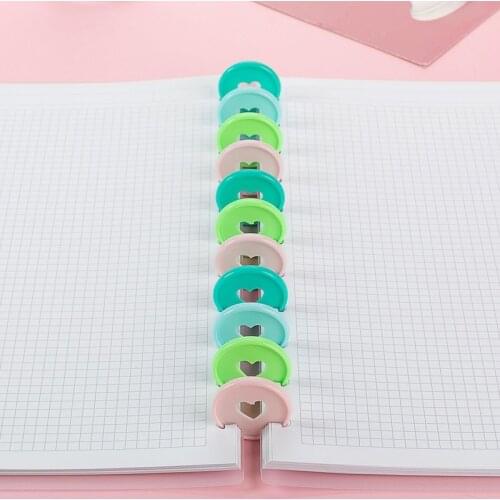 50pcs 35mm Binding Buckle Macaron Color Love Mushroom Hole Notepad Hand Ledger Loose-leaf Buckle Plastic Binding Rings
