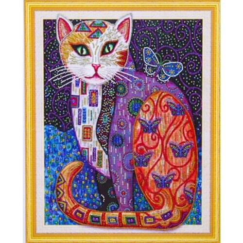 5D diy diamond painting White face cat series 47x57cm diamond mosaic diamond embroidery decorations for home