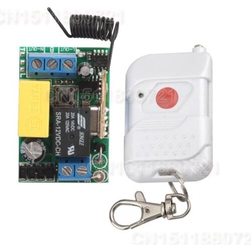 AC220V 1CH 10A RF Wireless Push Remote Control Light Switch Learning Code System Toggle Momentary 315/433.92